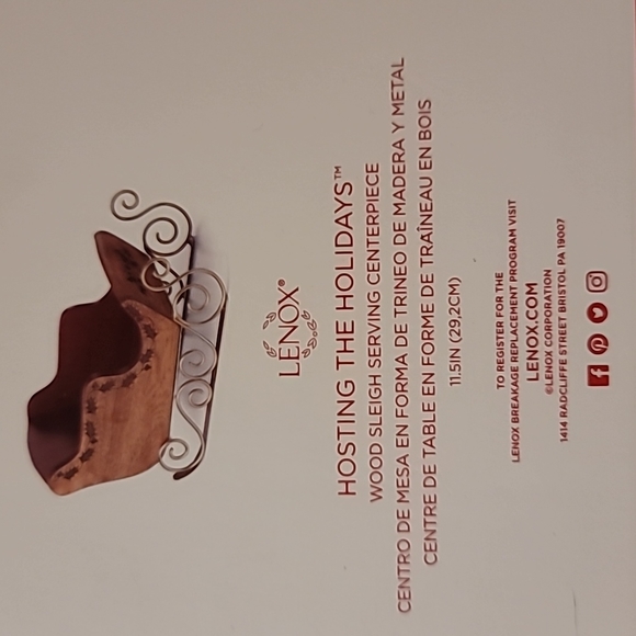 Lenox Wood Sleigh Serving Centerpiece - Picture 9 of 11